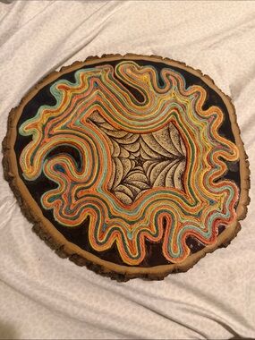 Handcrafted Multicolor Wood Slice Wall Art by